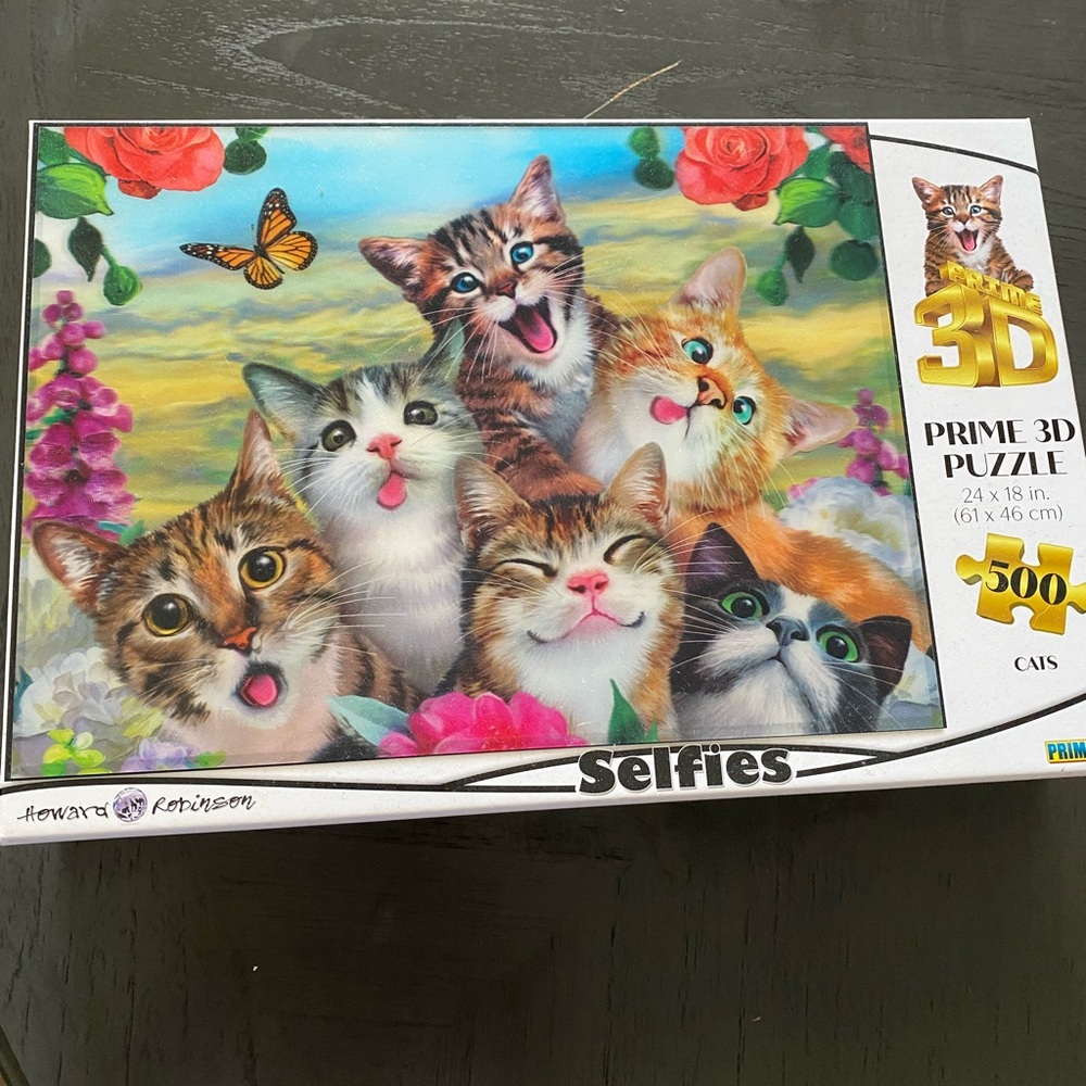 Prime 3D Puzzle with Cats and Flowers
